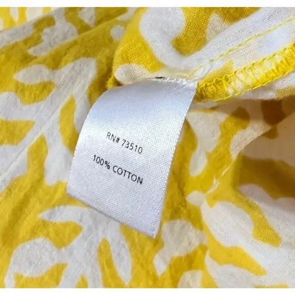 Sister Mary Beautiful Ruffle Sleeve Top Sz Medium Embroidered Yellow Boho Cotton